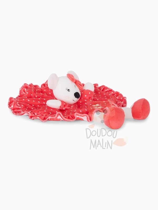  baby comforter mouse red white flower 